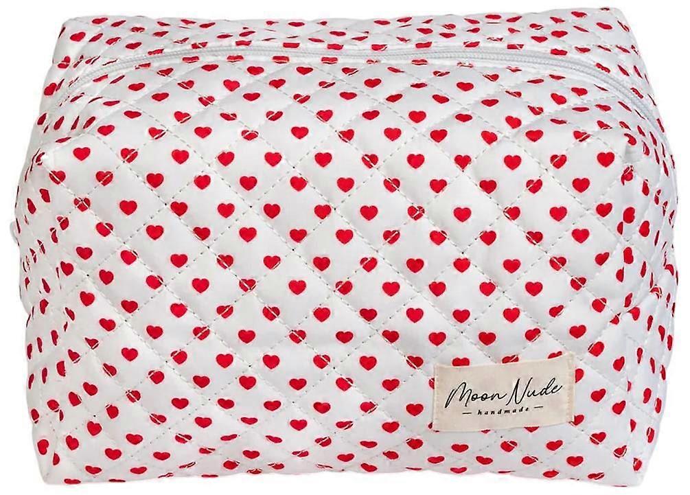 Moon Nude Valentine Large Makeup Bag - White/Red