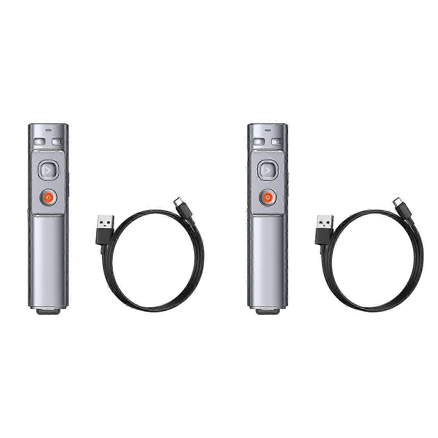 2X Wireless Presenter Laser Pointer 2.4GHz Type-C Remote Controller PPT Pen compatible with Projector USB Pointer Presenter