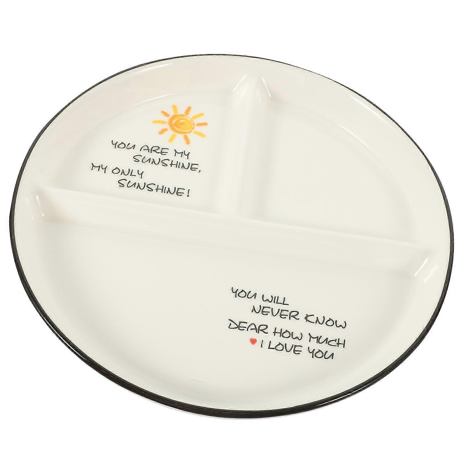 Divided Plate Ceramic for Food Serving with Multi Colored Style
