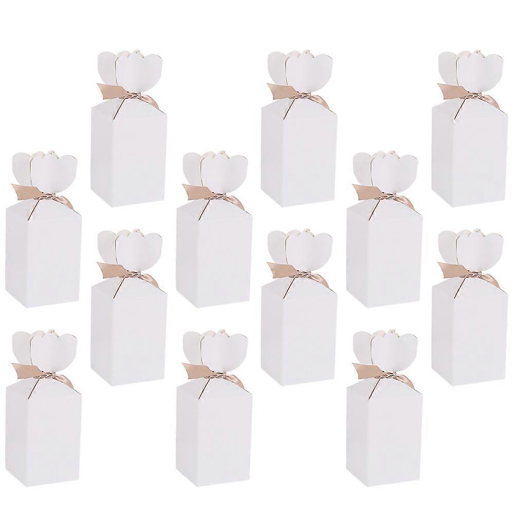 Ribbon Candy Storage Box for Candy Holding 20Pcs White Gift Boxes
