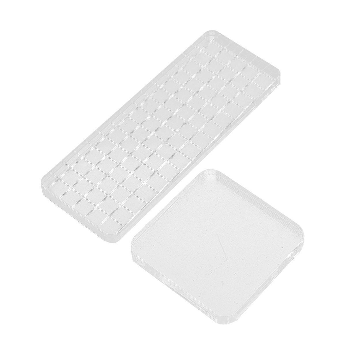 2 Pcs Rectangle Seal Handle Suitable For Office Use Acrylic Material Transparent Design