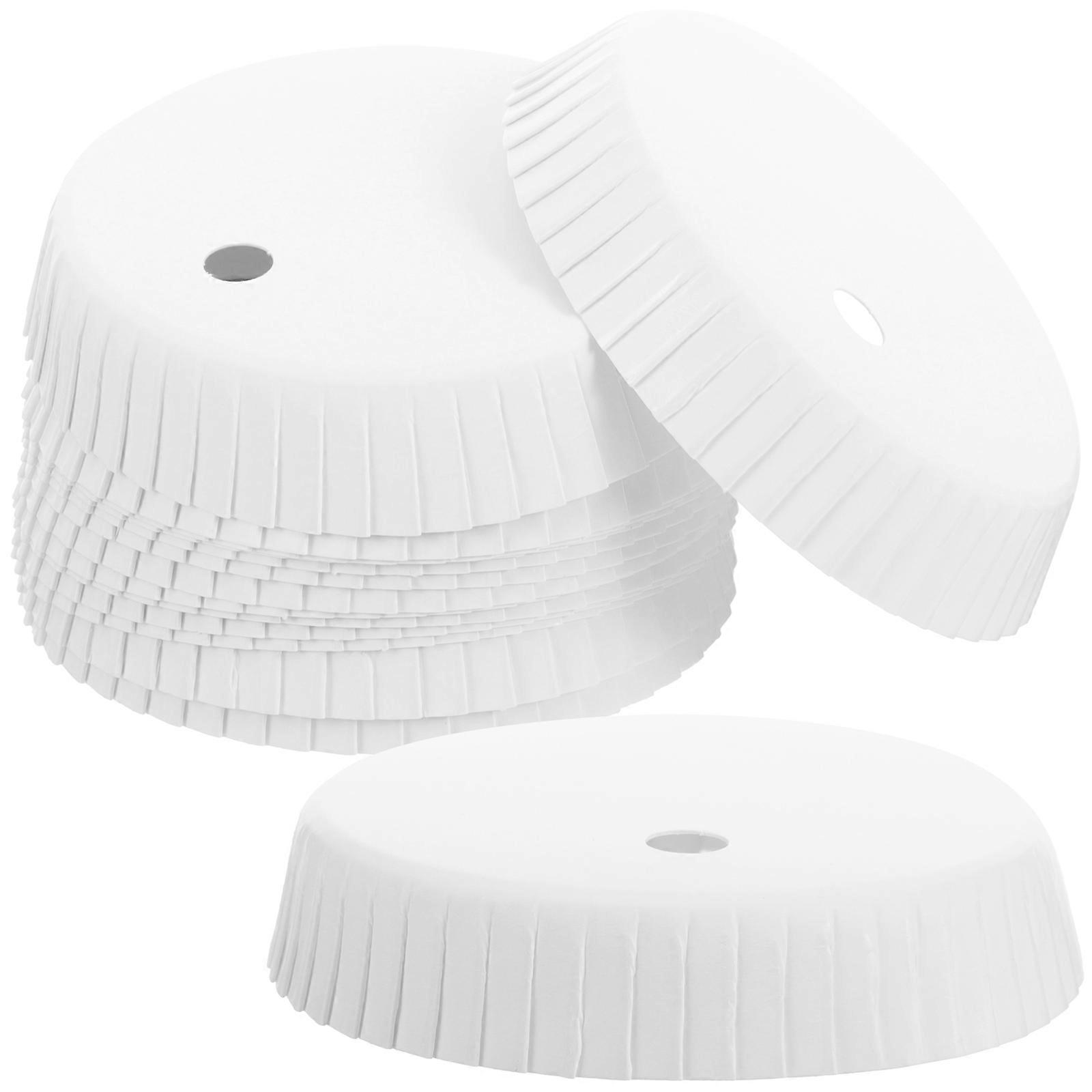 Disposable Paper Cup Lids for Drinking 100Pcs Stackable White Covers