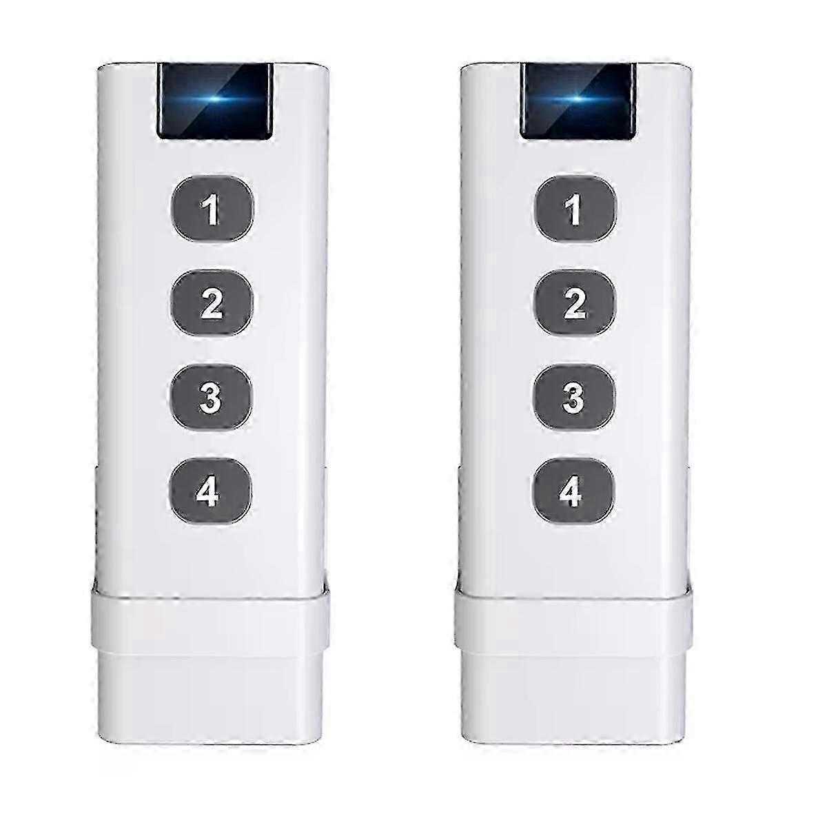 2pcs Tuya ZigBee Smart Wireless Scene Switch with 4 Keys Remote Controls - Portable and Compatible with Various Devices