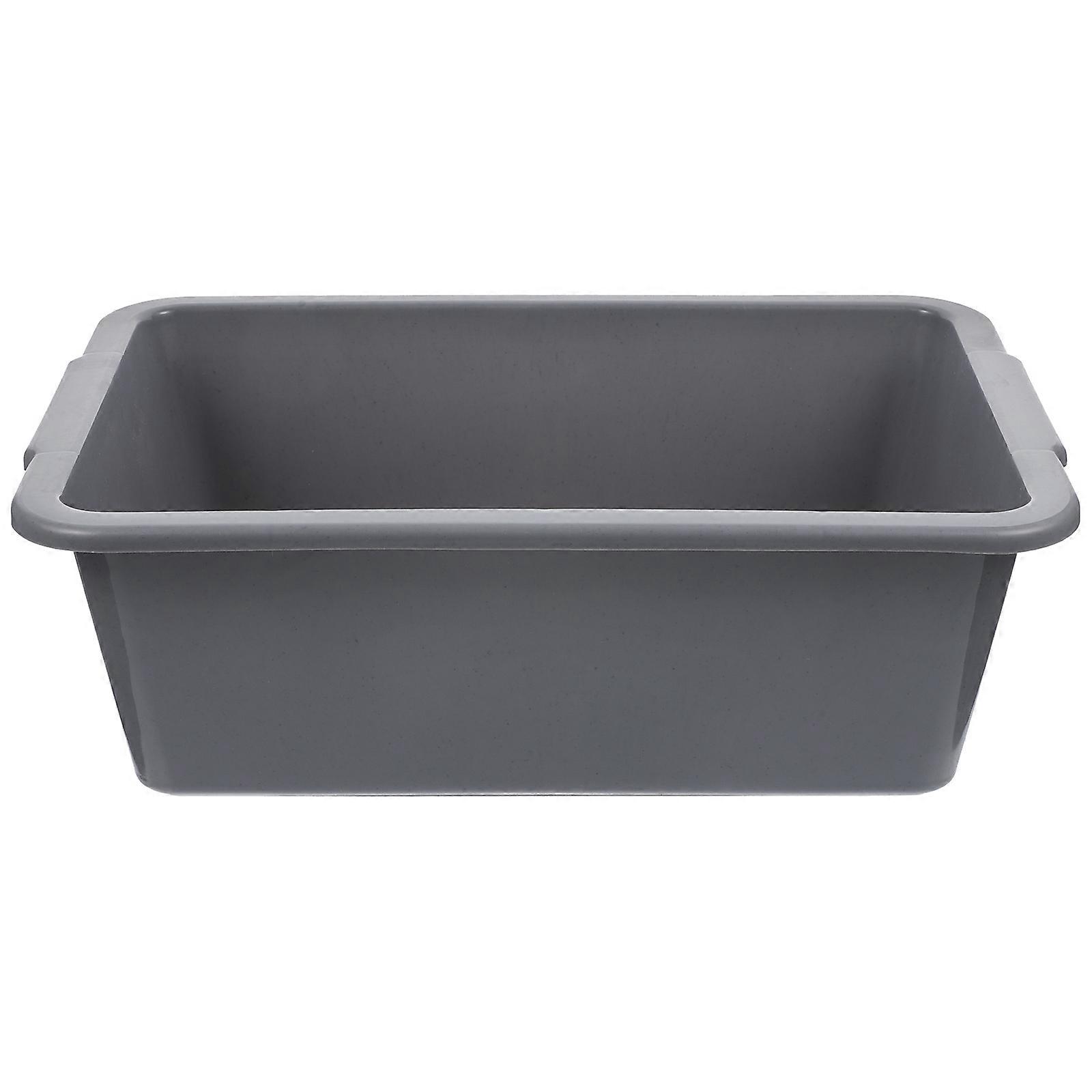 Cubo rectangular de plástico para autobuses comerciales, multiusos, color gris.