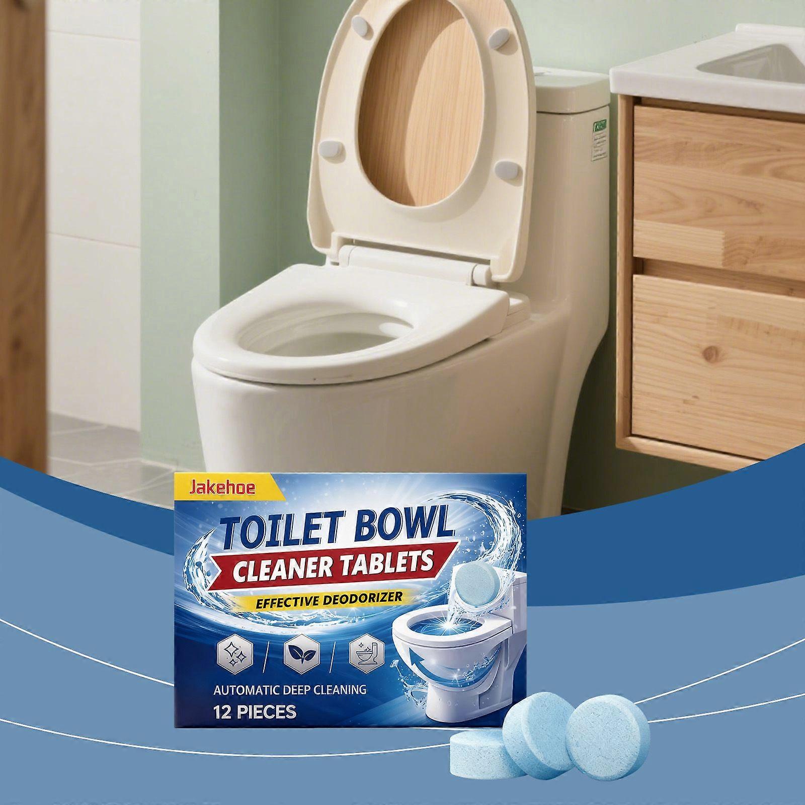 12-Pack Toilet Bowl Cleaner Tablets, Automatic Deep Cleaning & Deodorizing