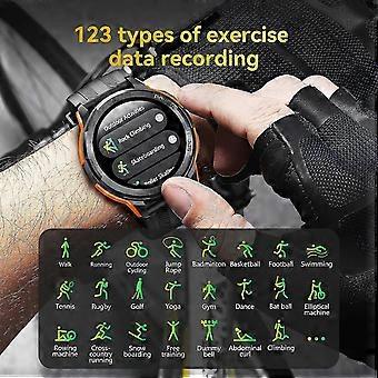 Militärisch wasserdichte Smartwatch, 1,43 Zoll, 410 mAh, Bluetooth-Anrufe, über 123 Sportmodi für Damen und Herren