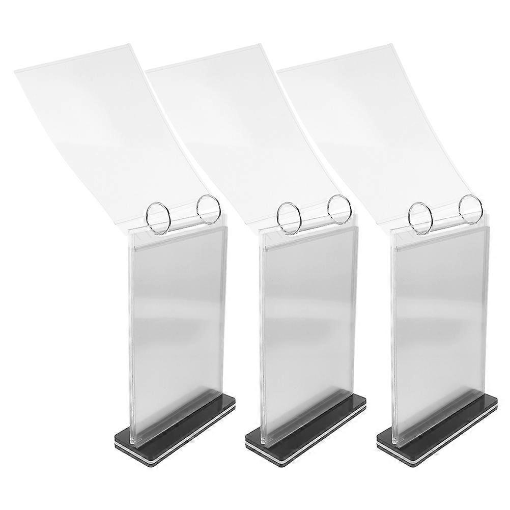 Flip Menu Holder PVC Table Menu Stand 3Pcs for Display Use