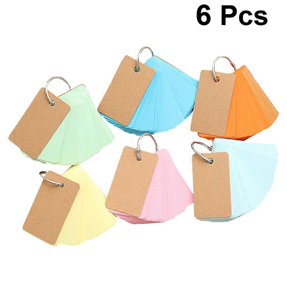 6Pcs Ring Loose-Leaf Notepad Portable Memory Paper Binder Memo Scratch Notes Pads(Random Color)