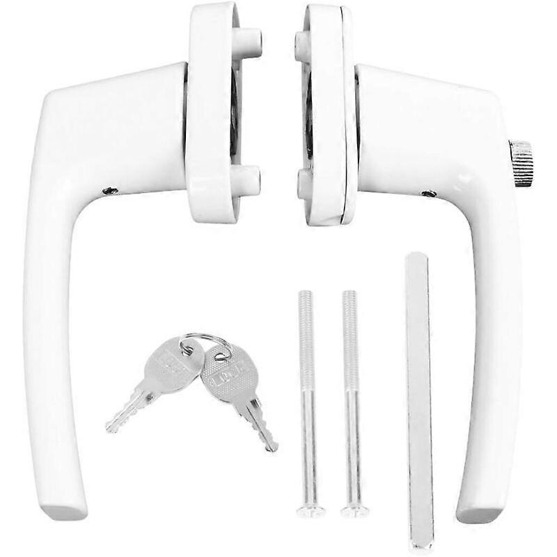 Double Ended Solid Thick Lever Handle with Keys for Door and WindowWhite