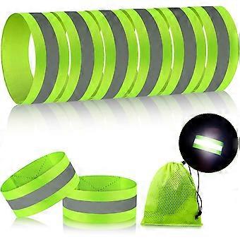 8 stk. reflekterende bånd vinter refleksbånd med høj synlighed reflekterende stropper tape armbånd reflekterende løbetøj til kvinder mænd løbecykling