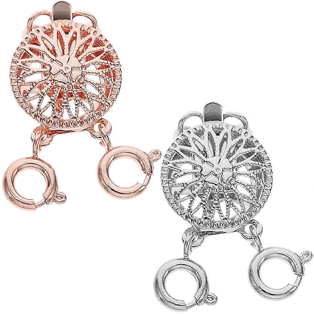 Item Necklace Layered Necklace Separators for 2Pcs Multi Layer Copper Buckles