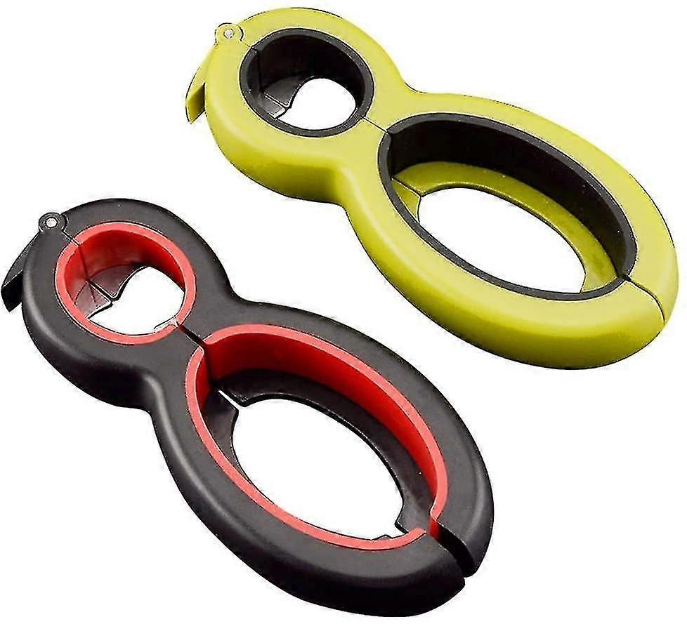 2 Pcs Multi Bottle Opener 6 In 1 Multi Function Non-slip Can Bottle Opener