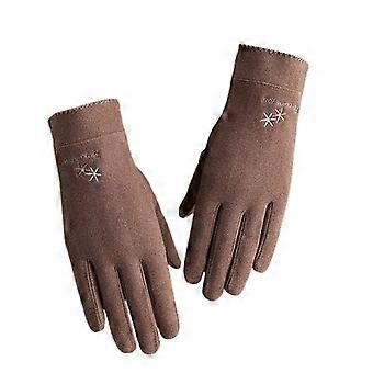 1 Paar Frauen Handschuhe Halten Sie warm Vollfinger Flanell Touchscreen Winter Fahrradhandschuhe für Outdoor Qinhai