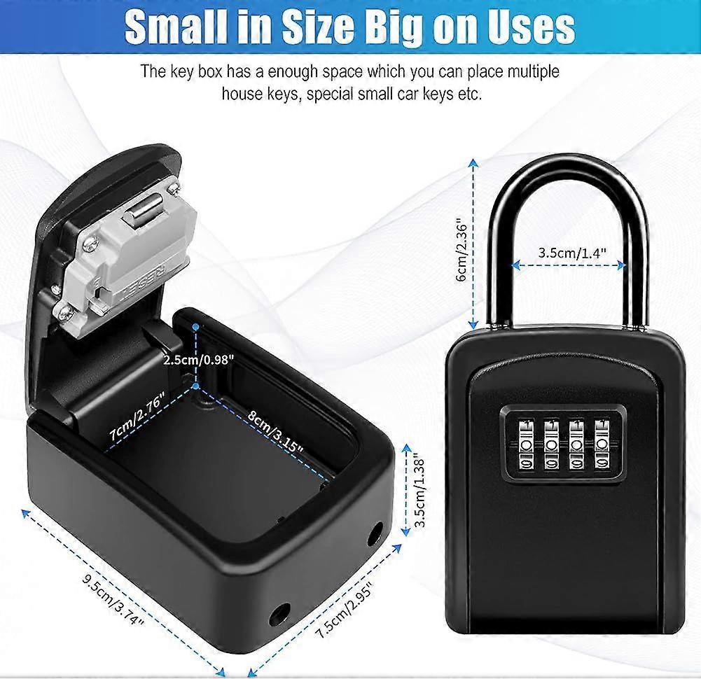 Security Key Box, Key Box with Code [Weatherproof] [With Removable Shackle]