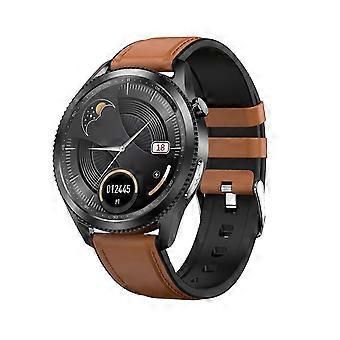 ECG Body Temperature E10 Healthy Sports Watch Smart Bracelet Test Black Brown Leather Waterproof Heart Rate Blood Oxygen