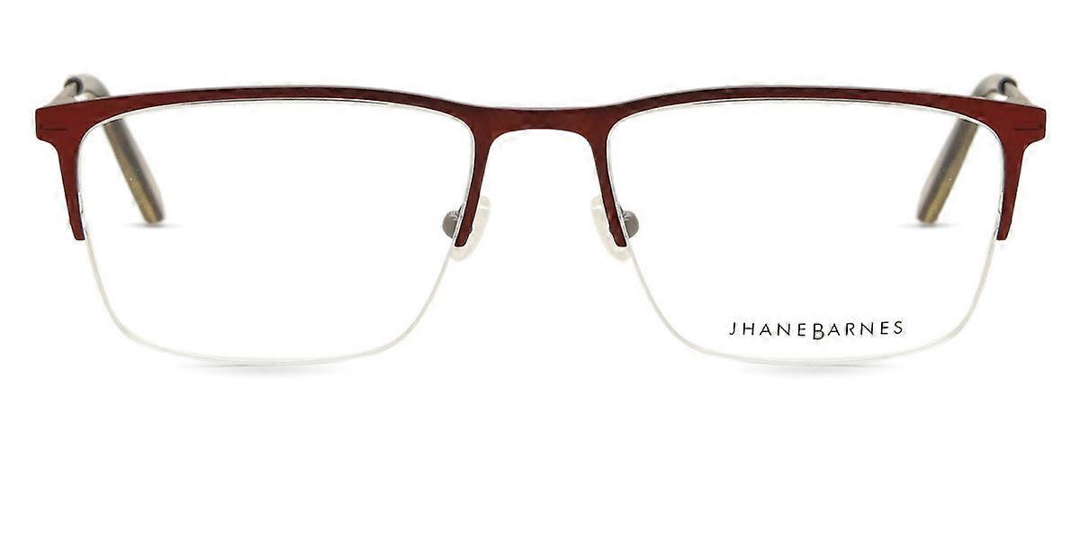 Jhane Barnes Partial Brick Semi Rimless Brick Red Men Rectangle Eyeglasses Original