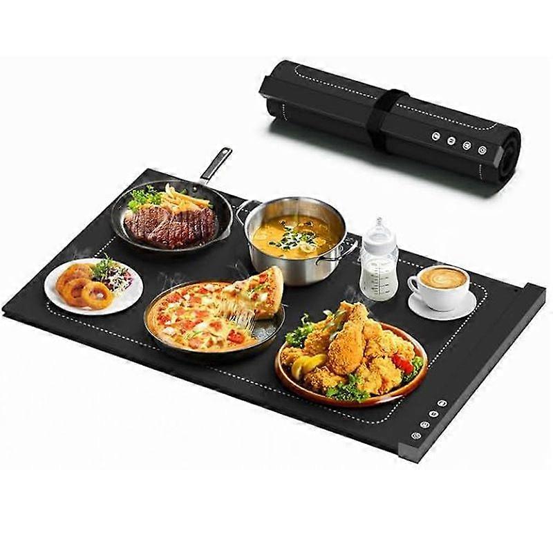 Adjustable Temperature Silicone Warming Tray, Foldable Electric Food Heating Mat for Dinner Table