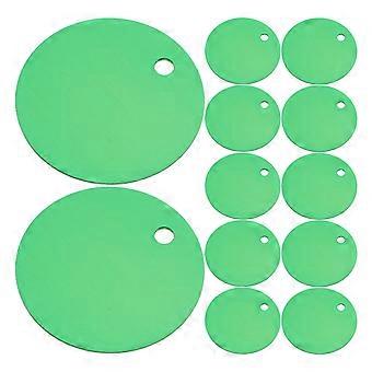 Lot de 25 médailles rondes en alliage d'aluminium pour animaux de compagnie, vierges, pour chiots, corde de traction, pendentif, accessoires pour chiots, nounours, DIY (vert)