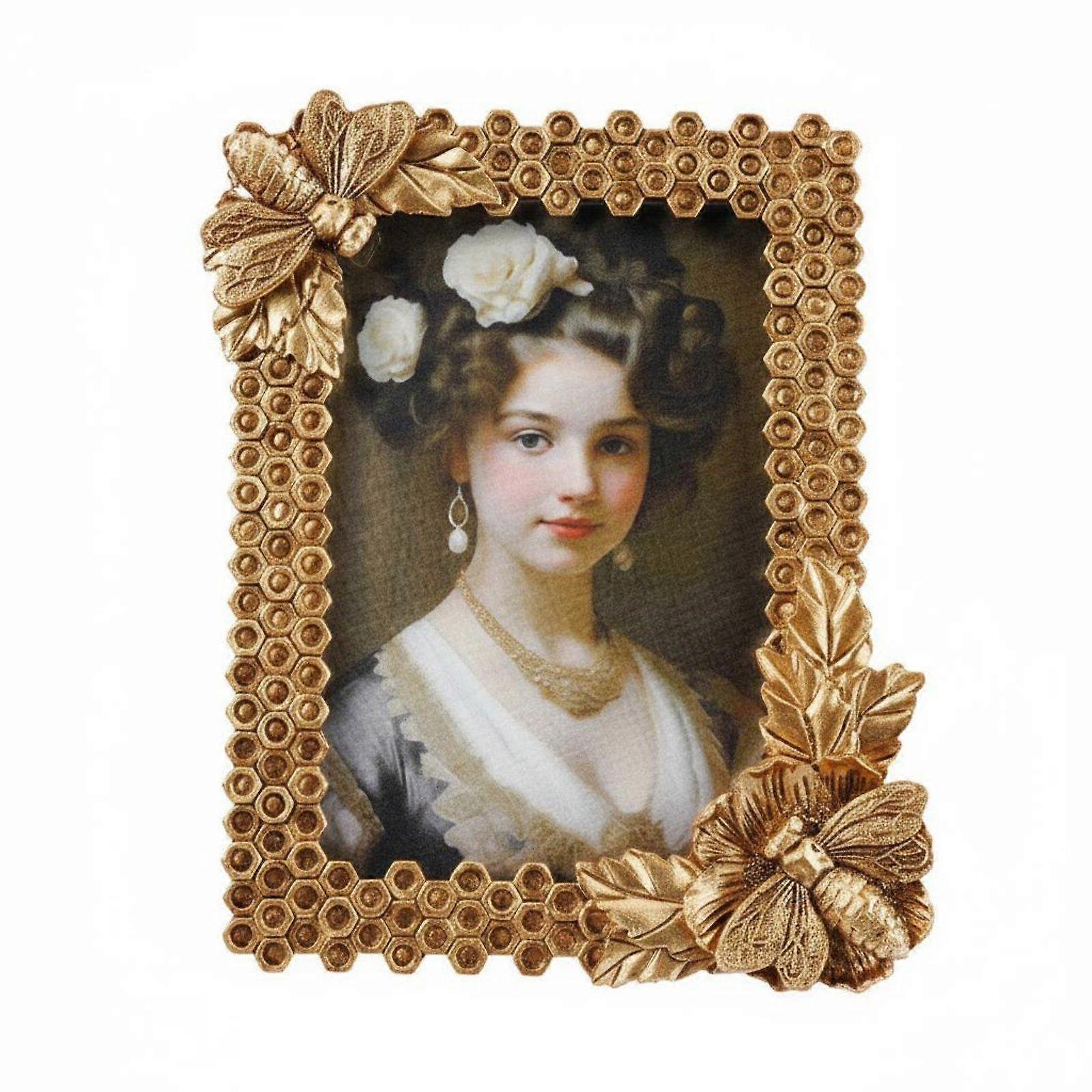 Apiary Design Photo Frame Beehive Pattern Tabletop Picture Frame Decorative