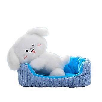 Lyingdown Dog Stuffed Animal Plush Toy, Soft Cuddly Doll With Plush Nest Set for Gift & Home Ornament