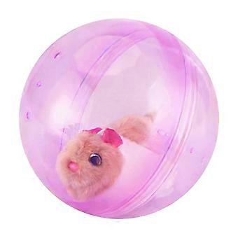 Brinquedo interativo para animais de estimação: bola rolante com coelho eletrônico, ativado por movimento, funciona a bateria, para gatos e cachorros em carpetes, pisos de madeira e azulejos.