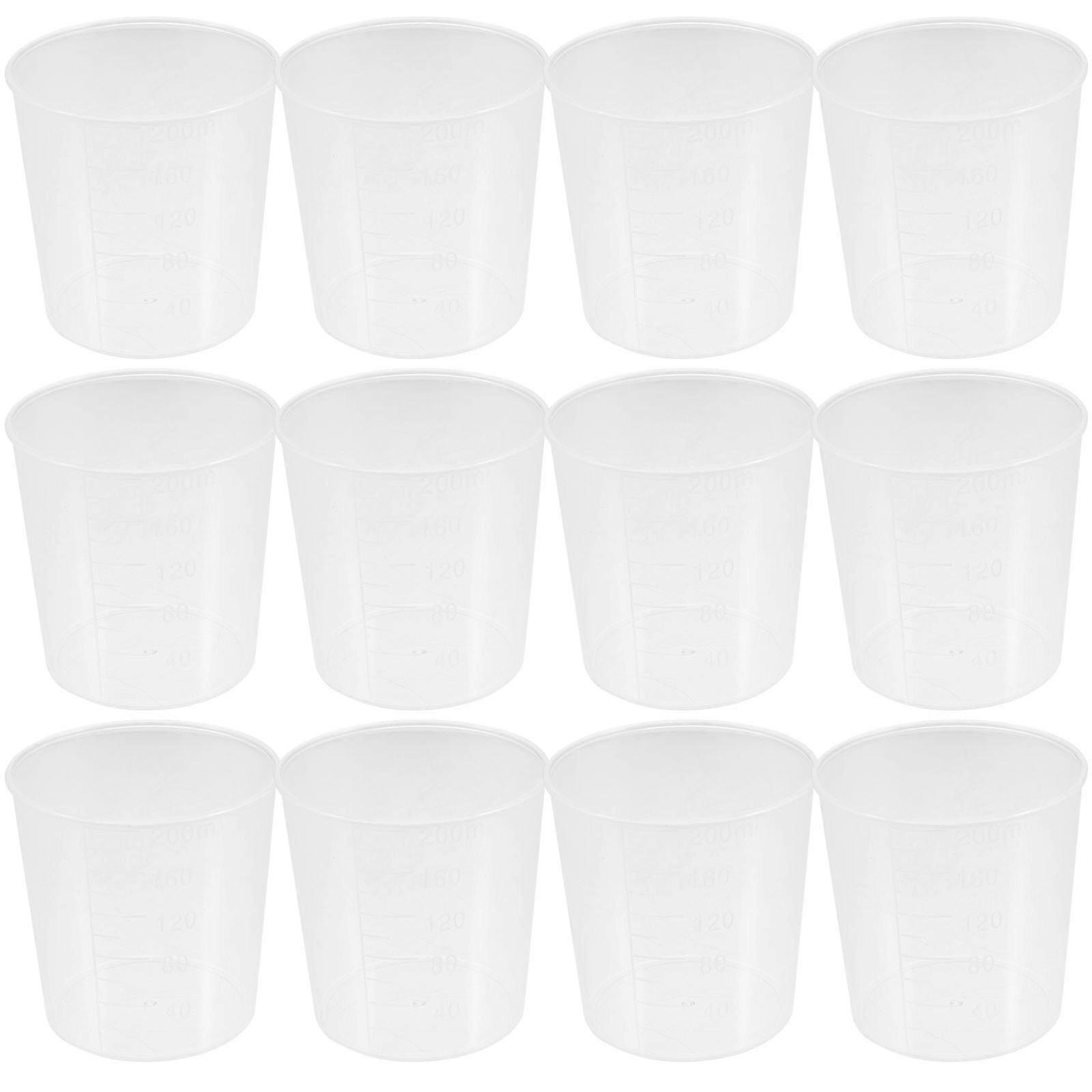 20Pcs Scale Measuring Cups Transparent Scale Cups Clear Practical Mixing Cups(200ml)