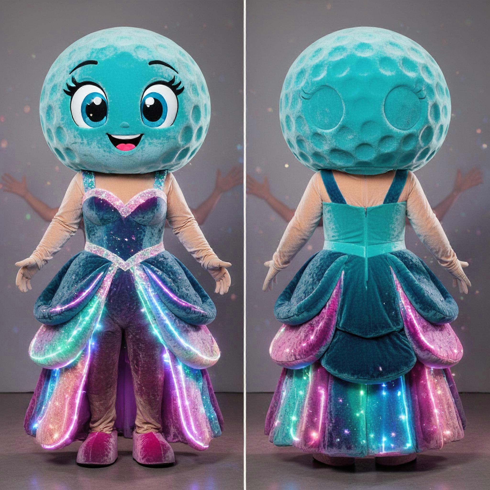MASTICOT Turquoise Velvety Golf Ball Mascot