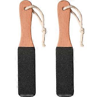 2 Pieces Foot File Callus Remover  Wooden Handle Foot Scrubber Pedicure File for Dead Skin Professional