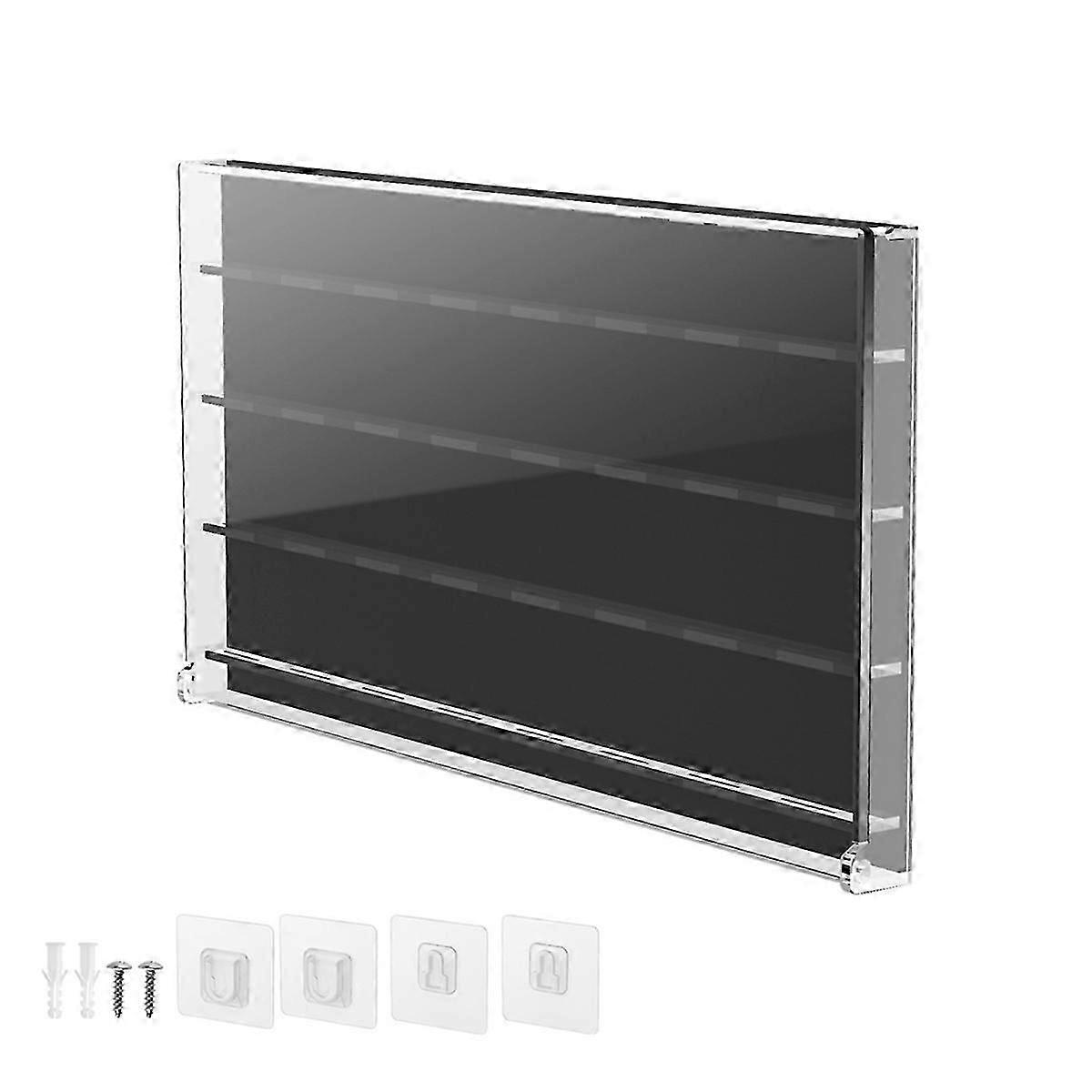 Acrylic Guitar Pick Wall Mount Display Case Black+Clear