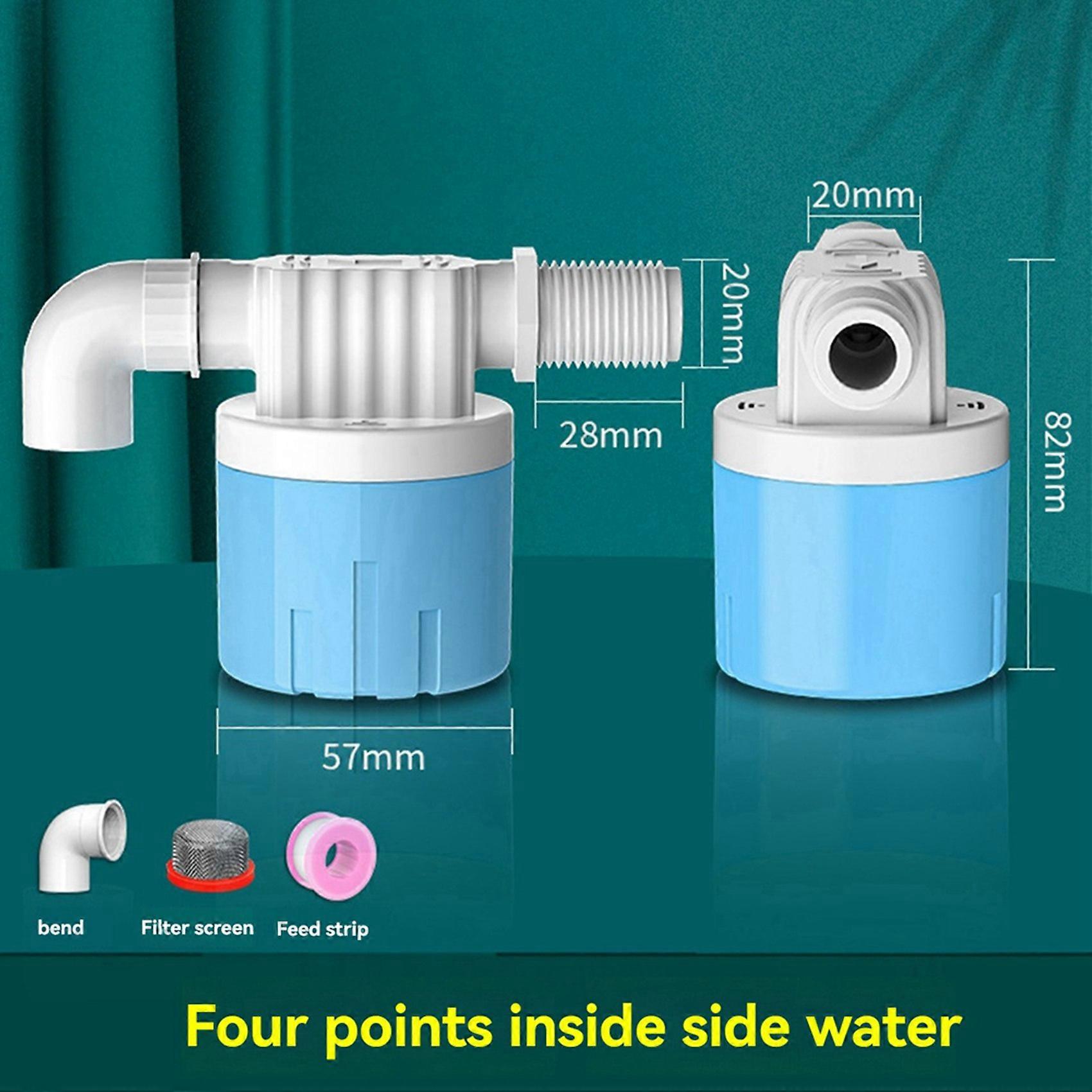 4pcs Automatic Float Valve Water Level Control Switch Horizontal Inflow Installed Inside Tower Tank Side Water Inlet
