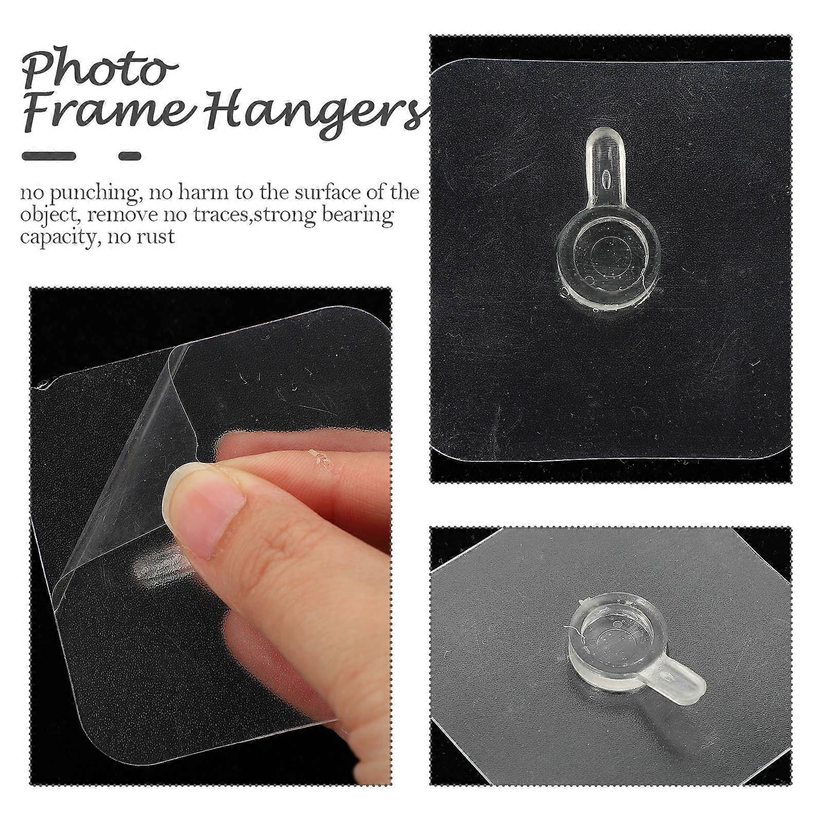 Tile Wall Picture Frame Hooks for Hanging Frames 8Pcs Transparent Plastic