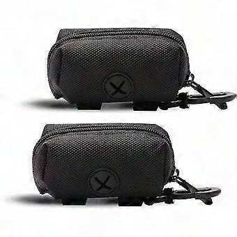 2 Stück Hundekotbeutelspender, tragbarer Abfallsackhalter für Haustiere, schwarz 10X5X5,5cm