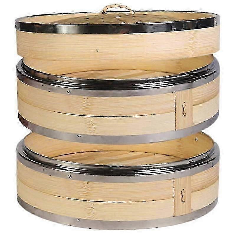 Eco Bamboo Steamer 2 Tier Stackable