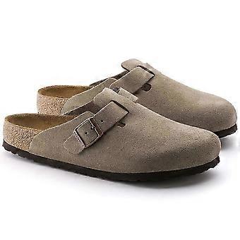 Birkenstock Unisex Boston Soft Footbed Clogs, Taupe Suede_S01