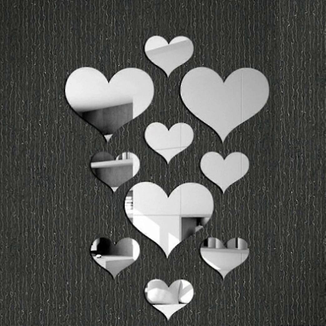 10-Piece Removable Acrylic Hearts