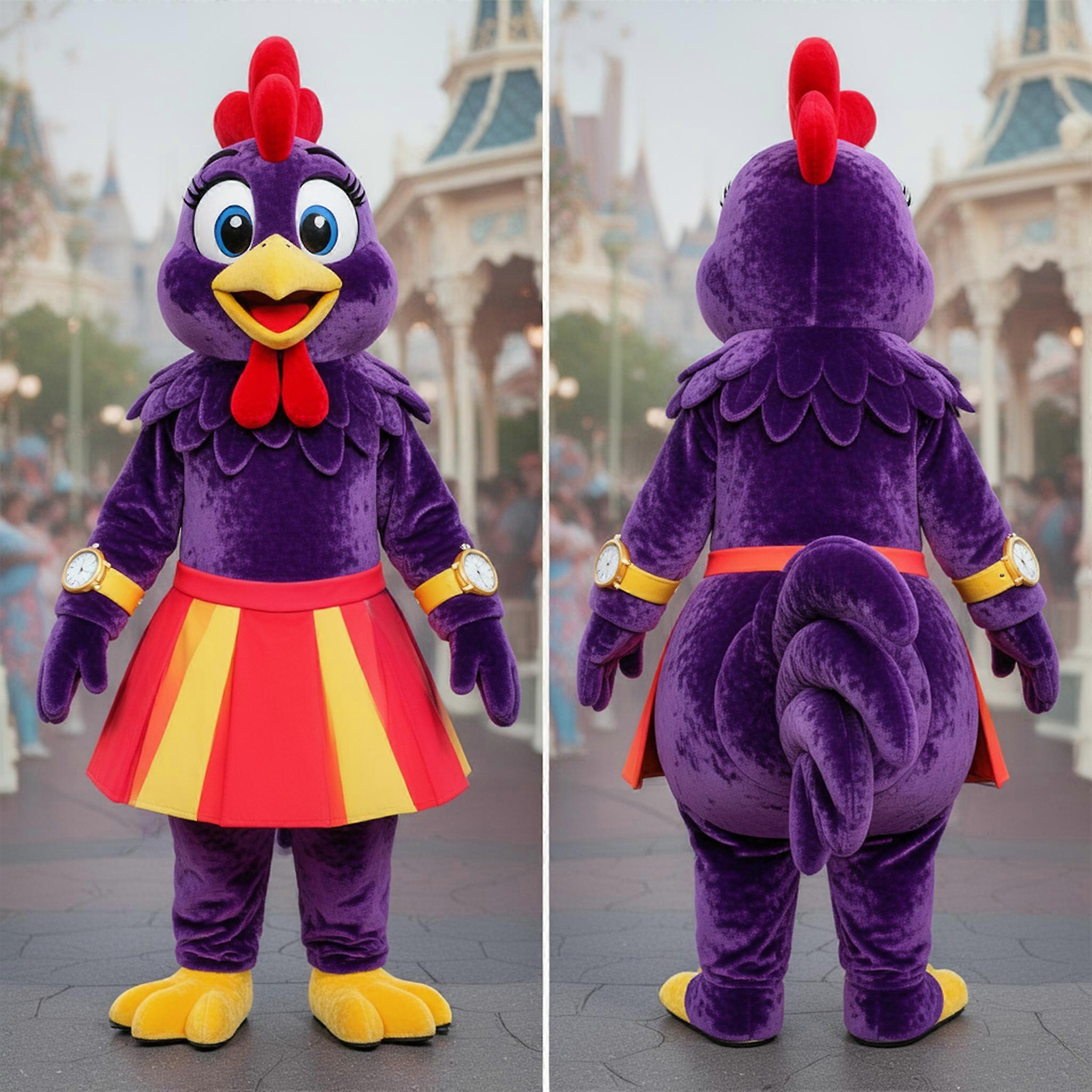 MASTICOT Purple Velvety Roosters Mascot