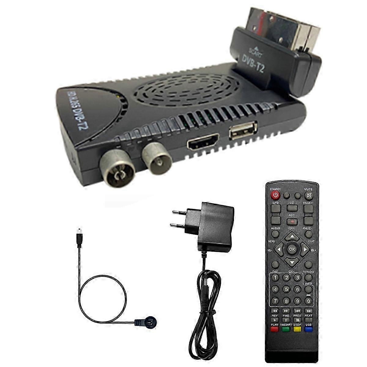 DVB-T2 Full HD Digital Terrestrial TV Decoder with 265/HEVC Decoding EPG Set Top Box EU Plug 25-26s