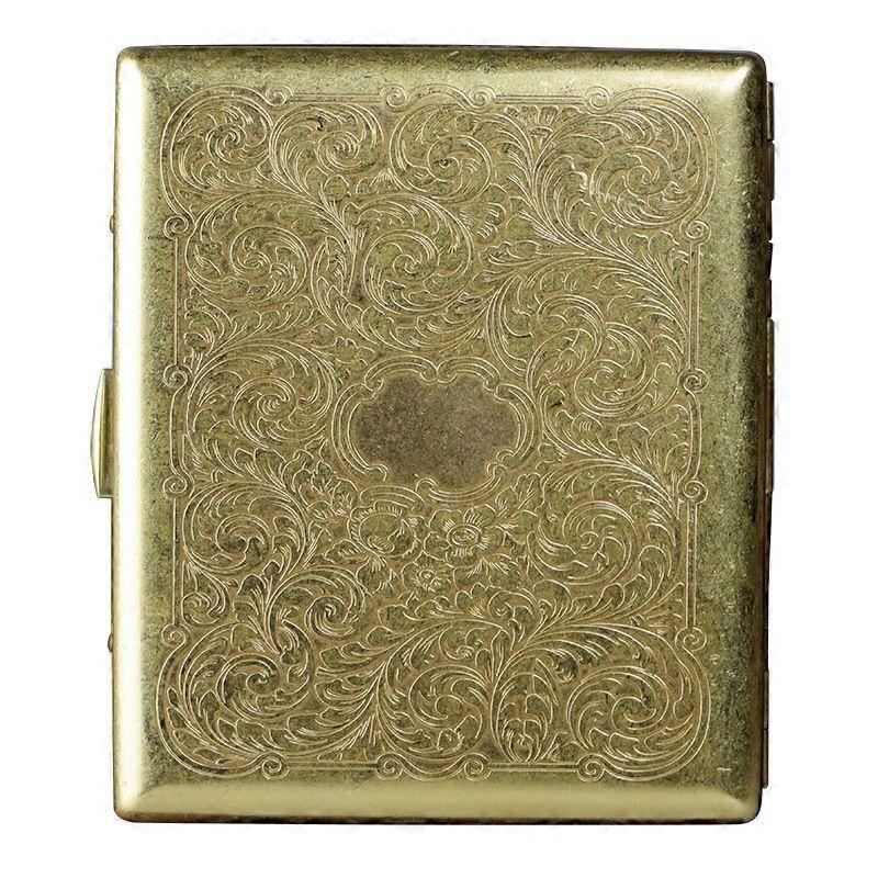 Brass rolled flower cigarette box