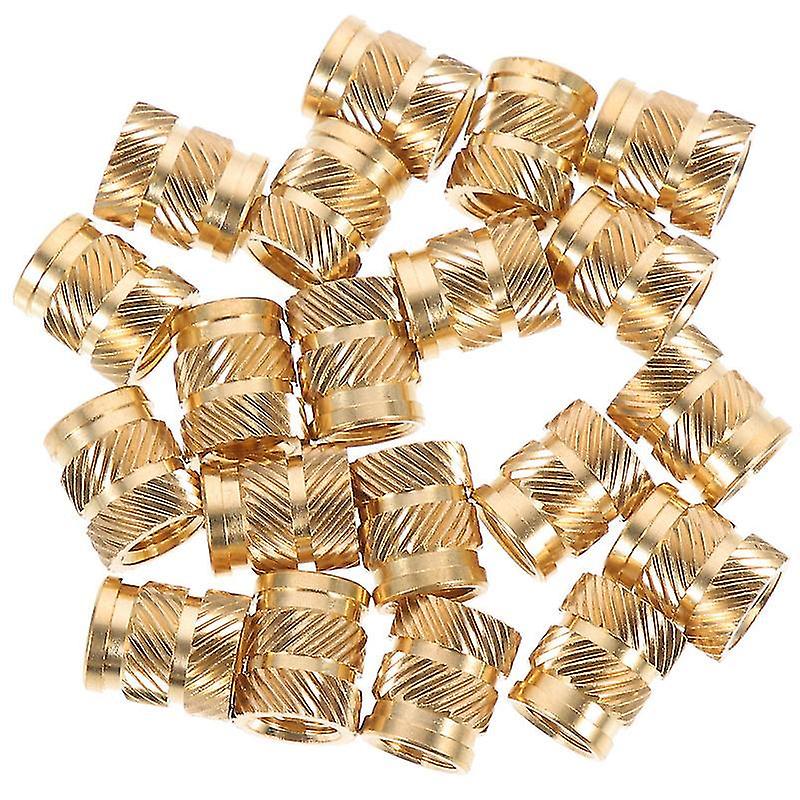 1X0.7cm Golden Wire Caps & Nuts 20pcs Thread Copper Nuts Copper Embedment Nuts Gold Knurled Threaded