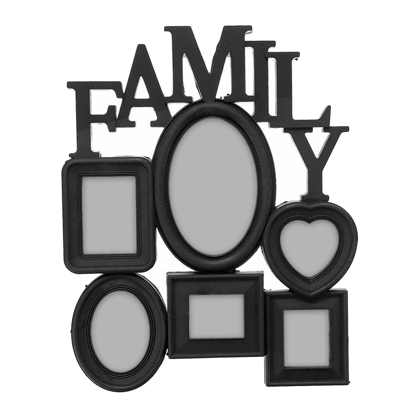 Picture Frame Wall Mounting Tabletop Family Photo Frame for Party Prop Black