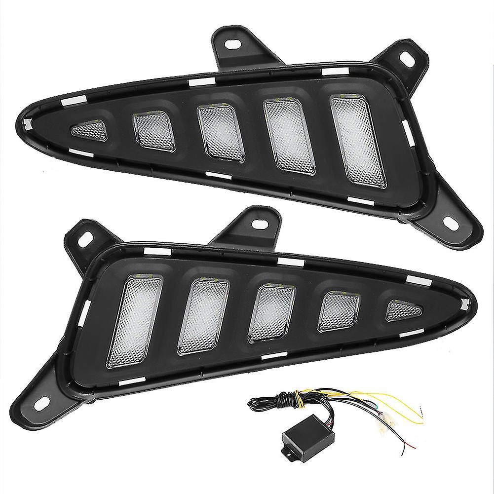 Led Daytime Running Lights 2-color Signal Lamp Fits For Toyota Chr C-hr 2016-2019