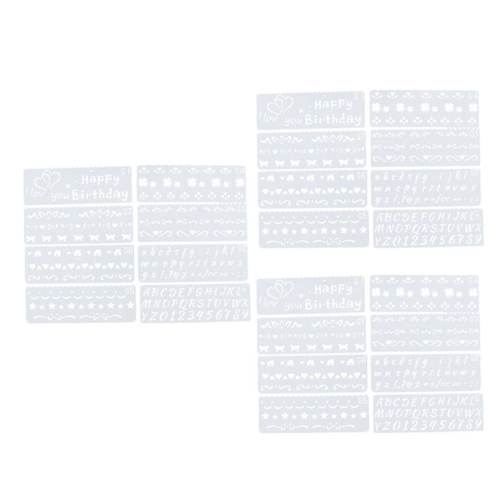 24pcs Assorted Plastic Template Drawing Stencil Art Number Alphabet