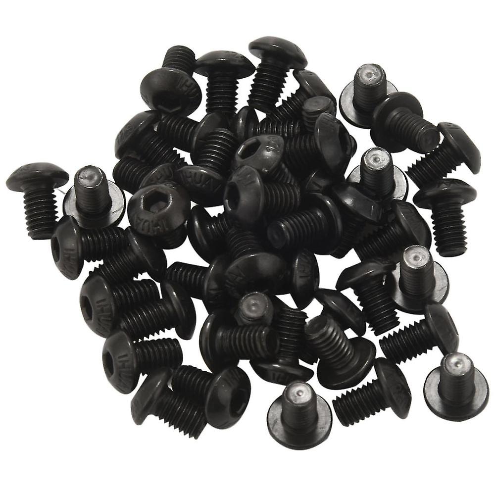 M5x8mm Button Head Hex Socket Cap Screw Bolt Black 50 Pcs