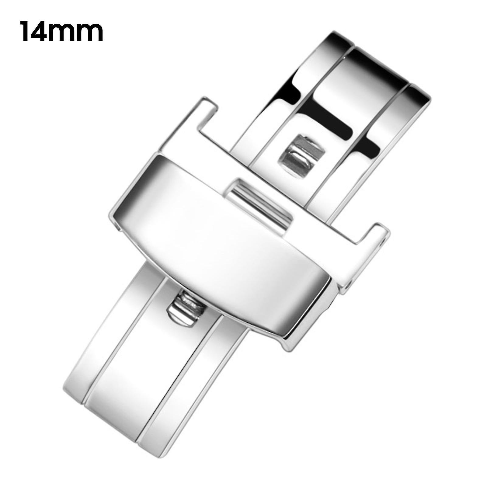 Sjekk Buckle Universal rustfritt stål Menn Kvinner Dobbel trykknapp Butterfly Watch Strap Folding Clasp For Watchmaker