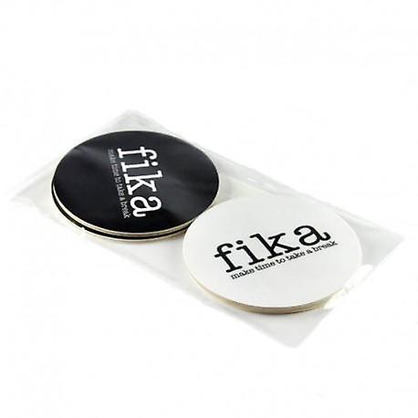 Coaster 4-pack "Fika" in birch veneer from Mellow design