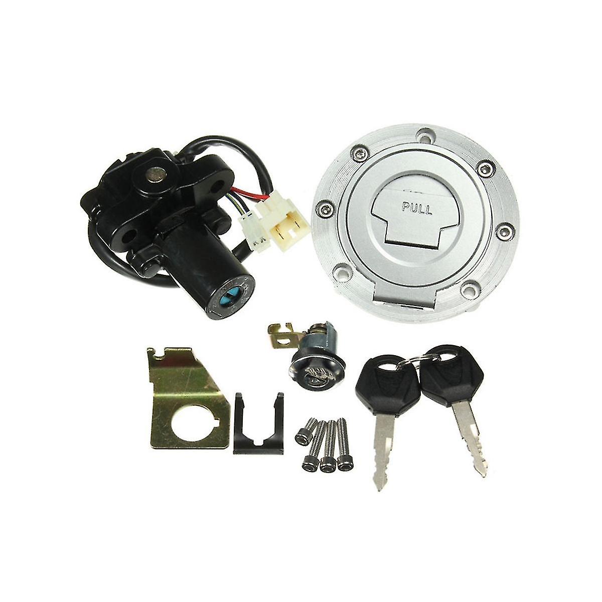 Fuel Tank Cover Ignition Switch Lock Key Set Compatible with 2002-2003 Yzf R1 07-22 R6 04-22 Fjr1300