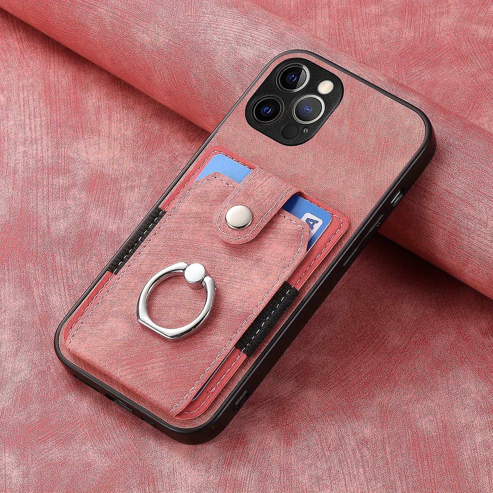 Stylish Iphone 14 Pro Case With Artificial Leather & Retro Hardware Ring - Perfect Fit For Apple 14plus Card Case