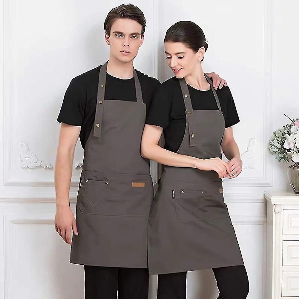 Apron, Waterproof Kitchen Apron With Pockets, Adjustable Cooking Apron, Bbq