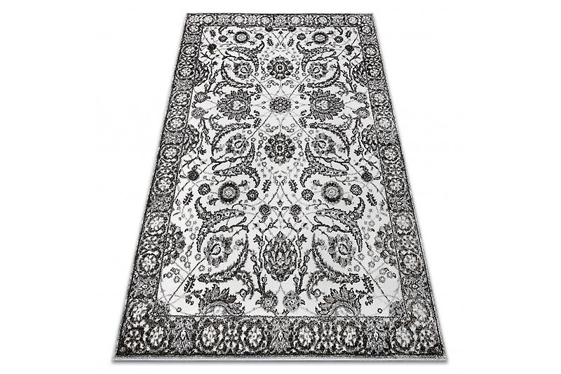 Carpet MATEO 8037/644 Modern frame, flowers - structural grey