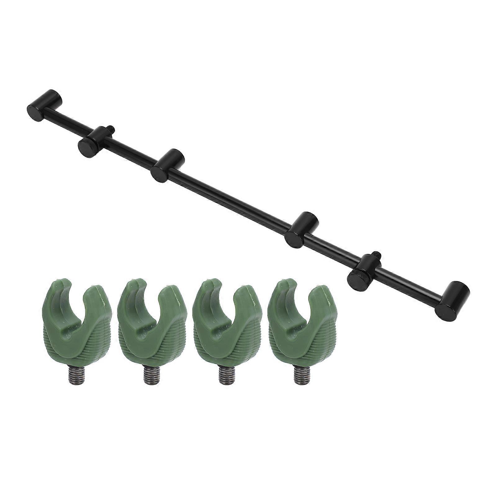 Fishing Rod Pod Stand Holder Aluminium Alloy Fishing Rod Rest Crossbar Bracket Tackle(4 Heads 45cm Bracket 4 Head )